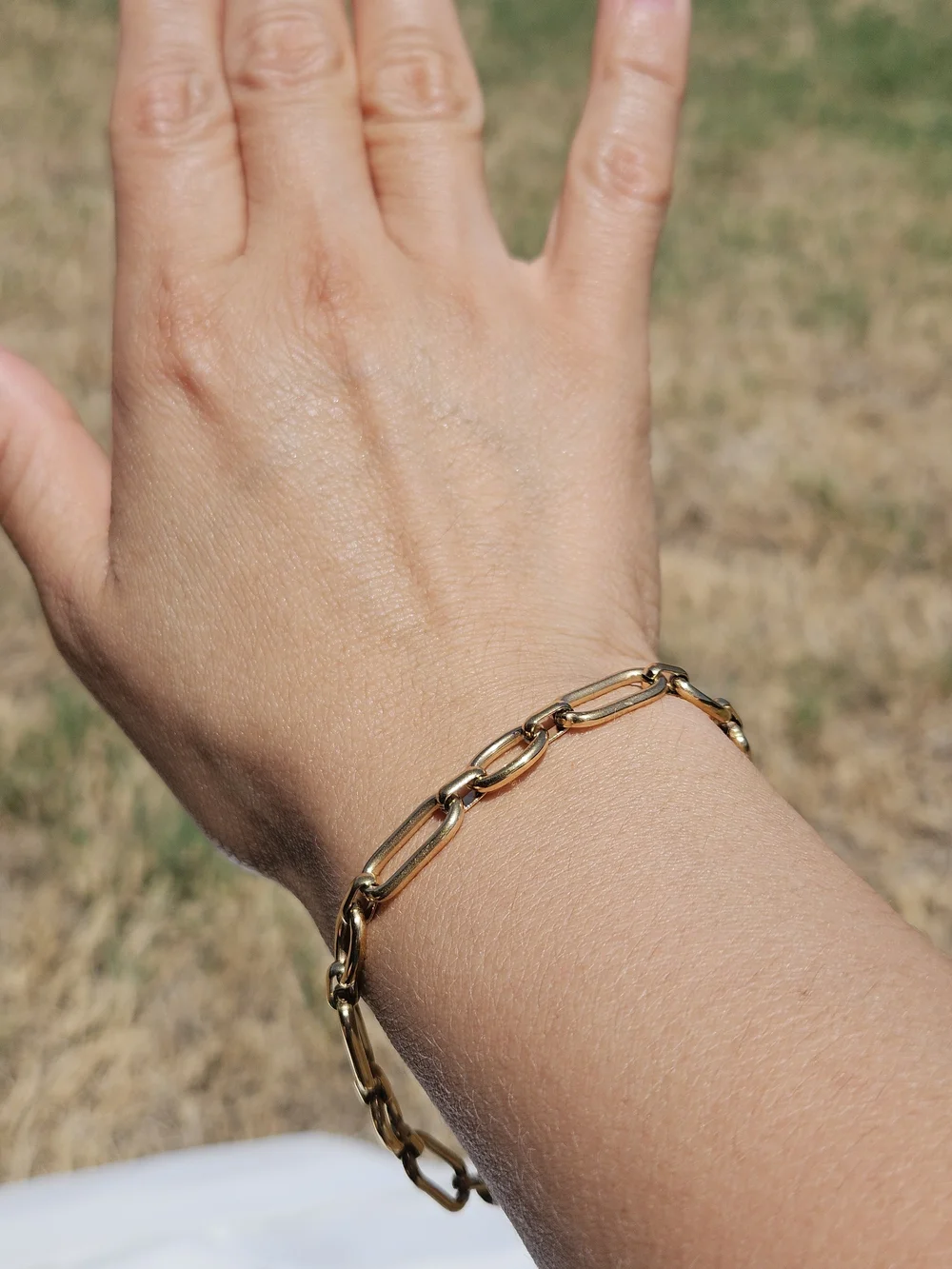 The Vegas Link Bracelet - Stainless Steel Gold Paperclip Curb New